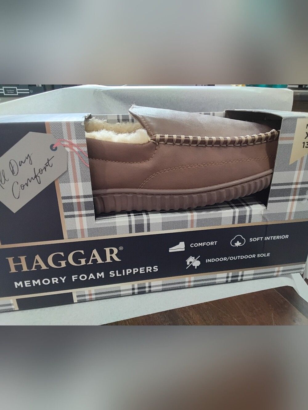 Haggar Men’s Slip-On Memory Foam Loafers - Light Brown